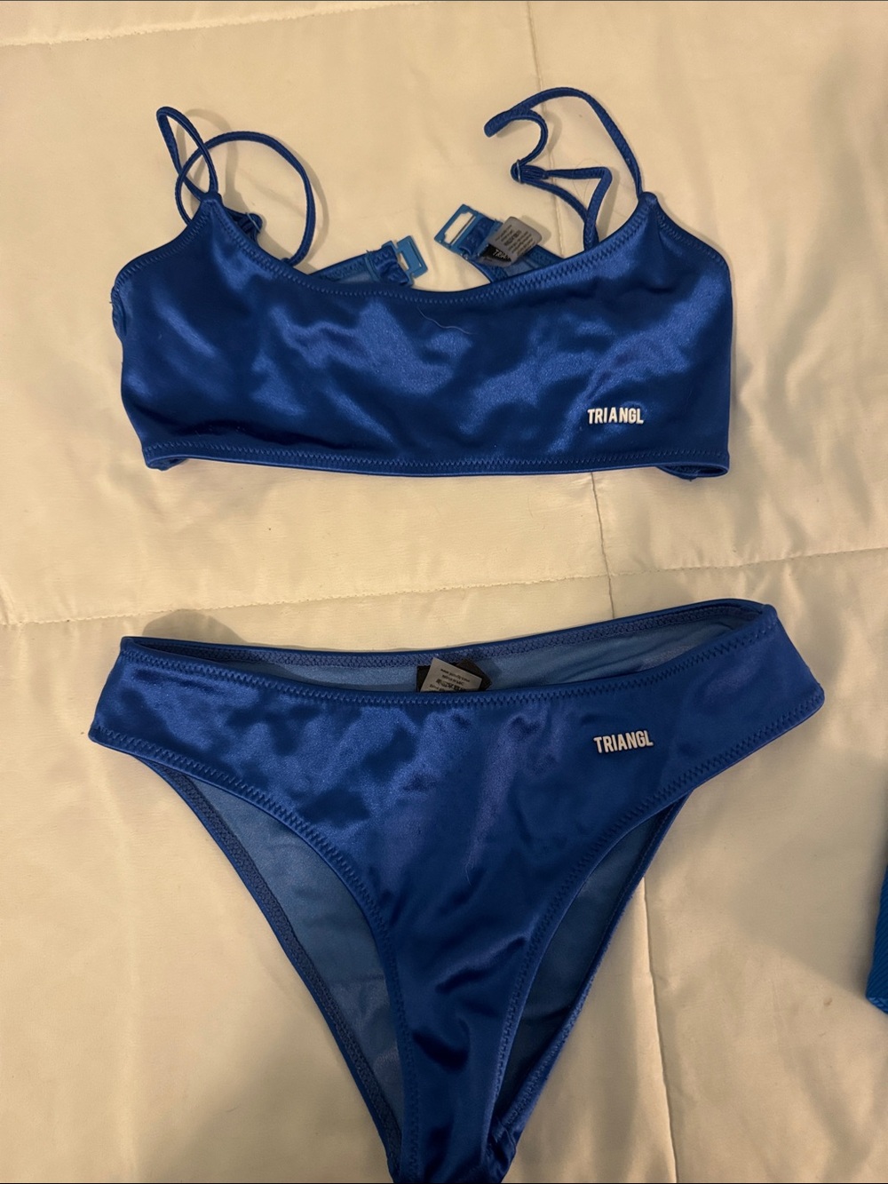 triangl swimwear electric blue scoop bikini set